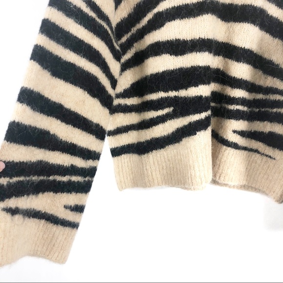 NWT Madewell Tiger Stripe Shrunken Sweater L - Picture 6 of 8